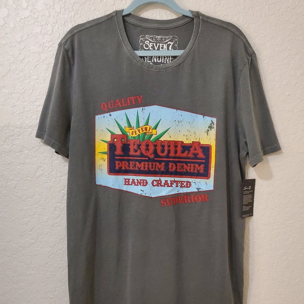 NWT MEN'S SEVEN7 TEQUILA GRAPHIC COTTON TEE SIZE L
